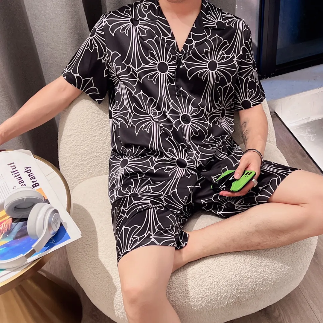 🅿️340 2024 CHROME HEARTS home wear, high-definition Korean silk fabric, skin-friendly, soft and comfortable, couple model M～XXXL